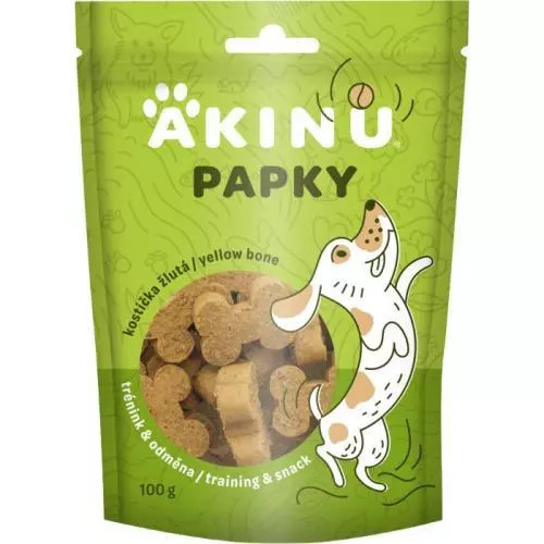 Akinu papky pamlsky kostička žlutá 100g