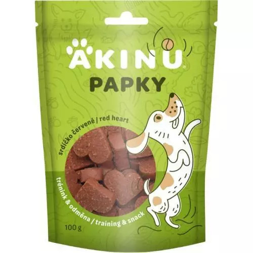 Akinu papky pamlsky srdíčko červené 100g