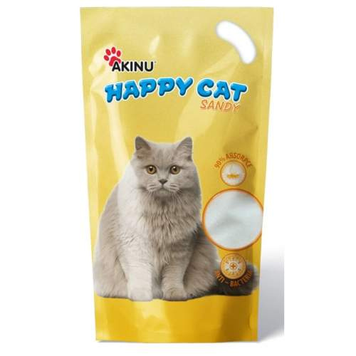 Akinu Happy cat podestýlka pro kočky jemná Sandy 7,2 l