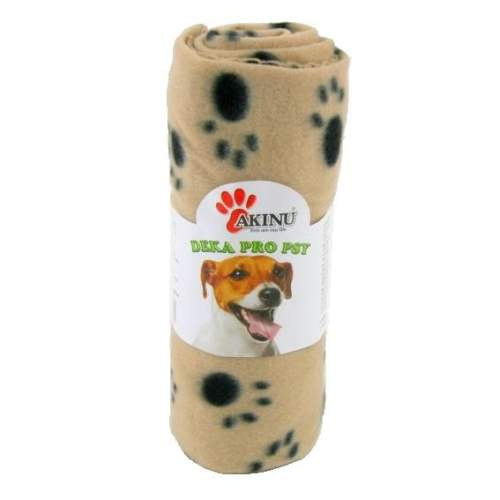 AK Deka fleece s tlapkami 100x70 béžová