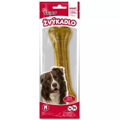 Akinu Žvýkadlo pamlska 22cm přírodní žvýkací kost 220g