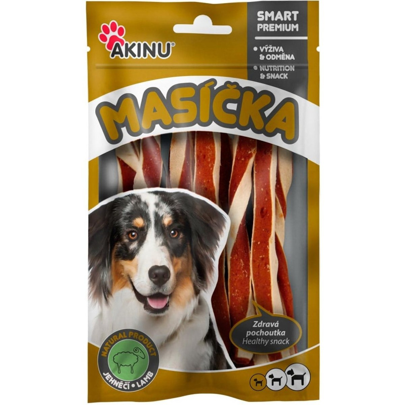 Akinu Masíčka jehněčí twister pro psy