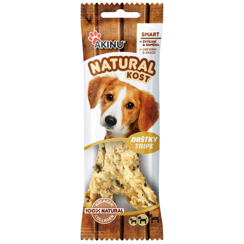 Akinu Natural kost s dršťkami pamlsek pro psy