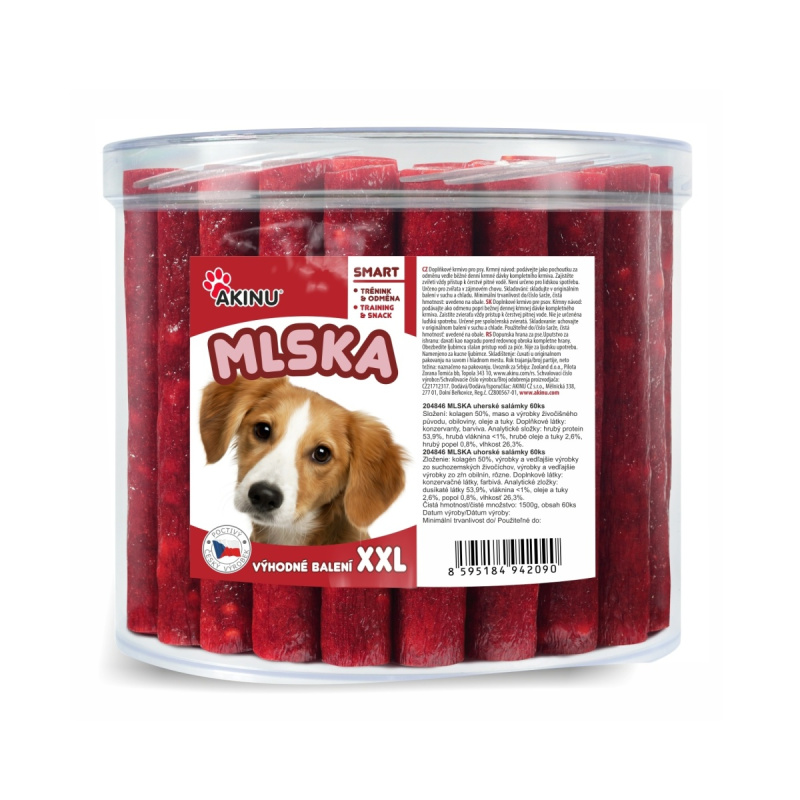 Akinu MLSKA uherské salámky pamlsek pro psy 60 ks