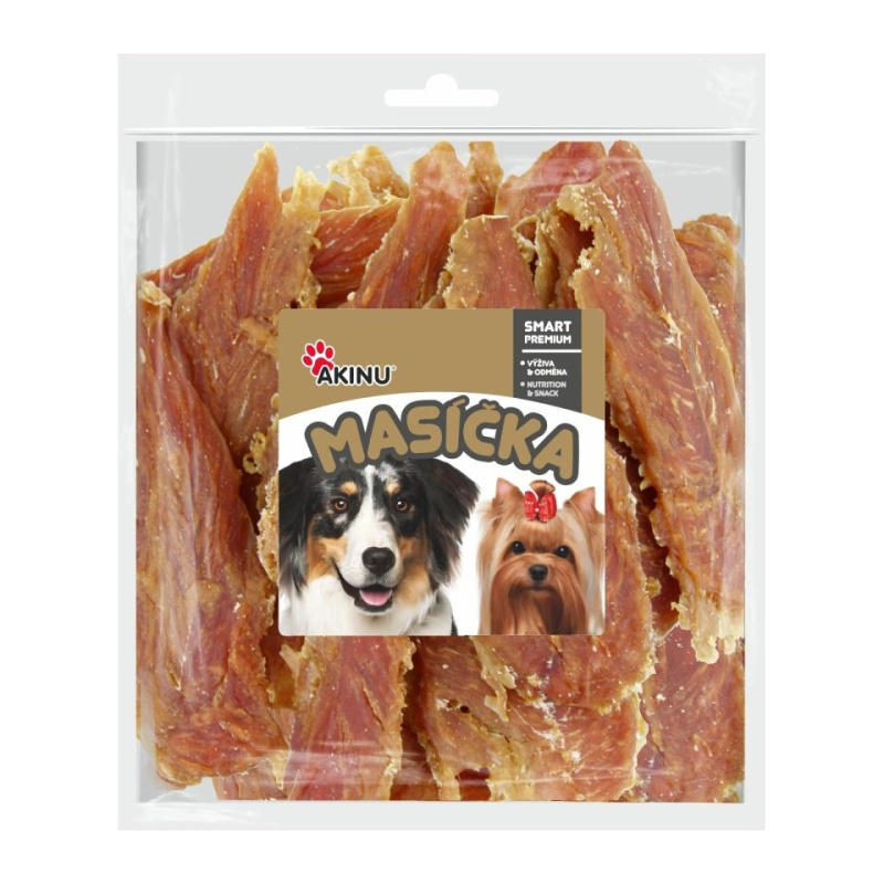 Akinu MASÍČKA Kuřecí stripsy pamlsek pro psy 300 g