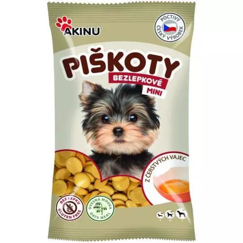 Akinu bezlepkové mini piškoty pro psy, 120 g