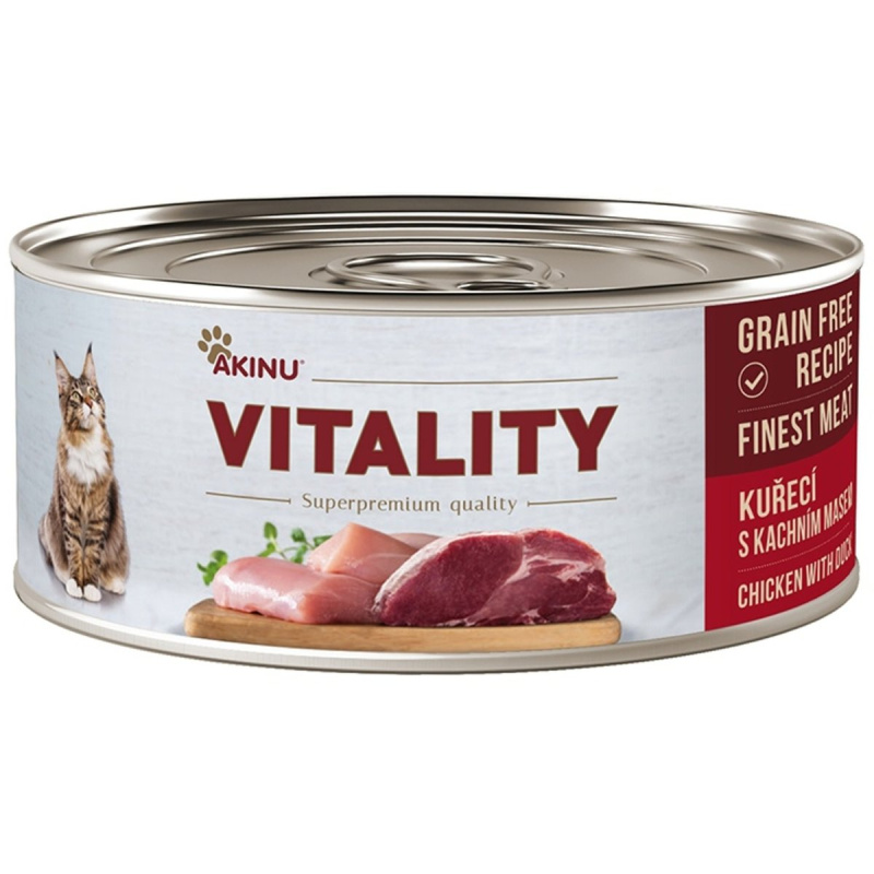 Akinu Vitality Kuřecí s kachním masem pro kočky