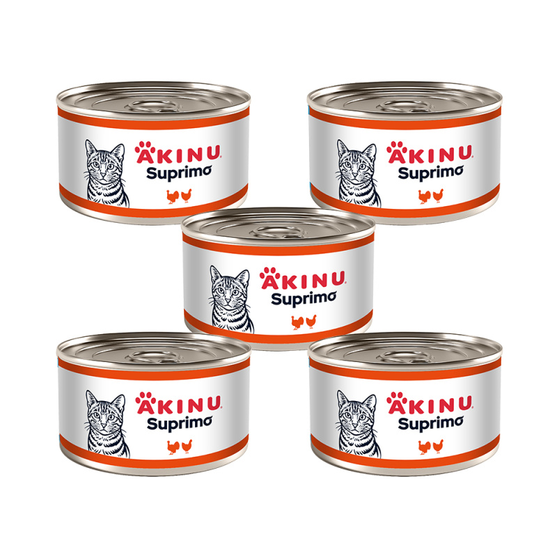 Akinu SUPRIMO Mleté s krůtím konzerva pro kočky 200 g MTP 5 ks