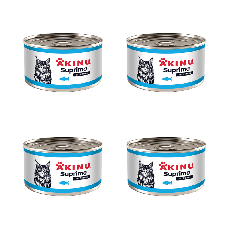 Akinu SUPRIMO SELECTION Losos kousky konzerva pro kočky 200 g MTP 4 ks