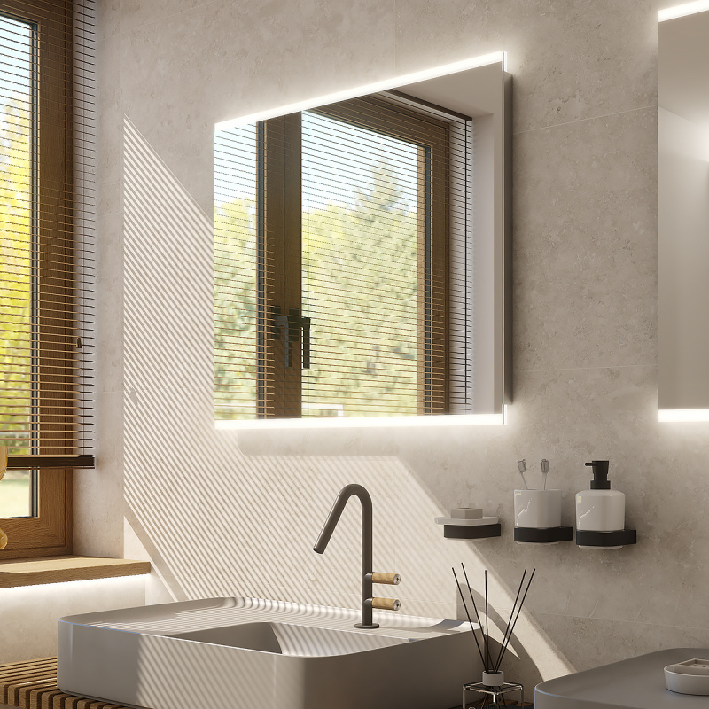 Zrcadlo bez vypínače Nimco 70x90 cm hliník ZP 12019