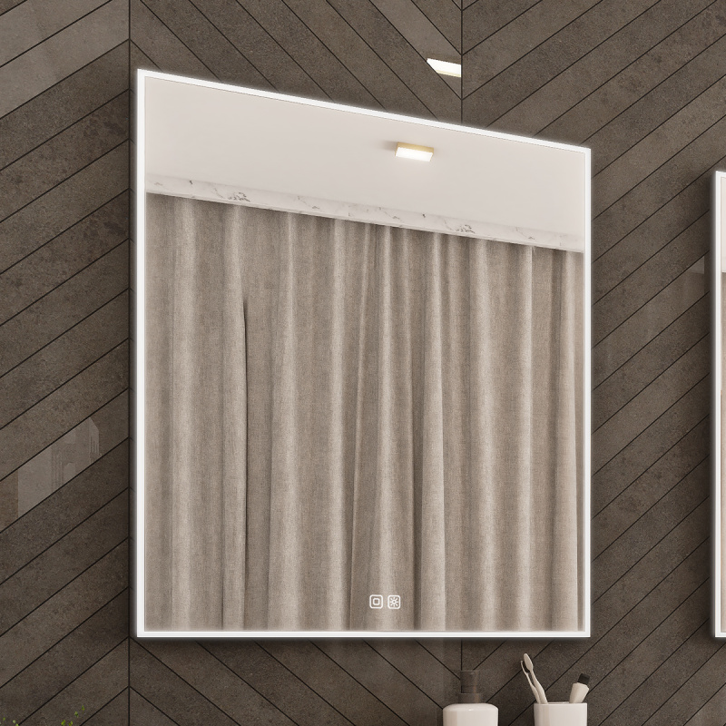 Nimco Černé LED zrcadlo 41W, 60x80 cm se dvěma dotykovými senzory