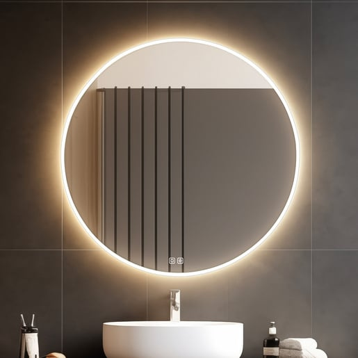 Nimco Kulaté LED zrcadlo 43W, ø 90 cm se dvěma dotykovými senzory