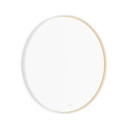Nimco Bílé LED zrcadlo 28W, Ø 90 cm se dvěma dotykovými senzory
