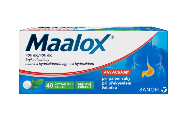 MAALOX 400MG/400MG žvýkací tableta 40