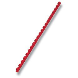 Plastový hřbet pro kroužkový vazač - průměr 10 mm, 100 ks, červený