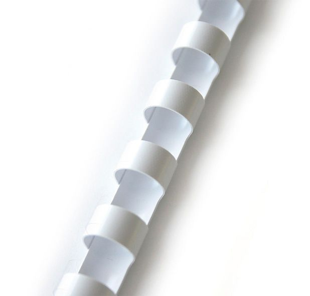 Plastový hřbet pro kroužkový vazač - průměr 14 mm, 100 ks, bílý