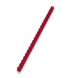 Plastový hřbet pro kroužkový vazač - průměr 14 mm, 100 ks, červený