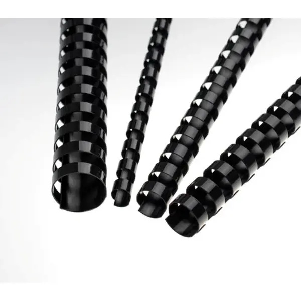 Plastový hřbet pro kroužkový vazač - průměr 16 mm, 100 ks, černý
