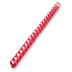 Plastový hřbet pro kroužkový vazač - průměr 16 mm, 100 ks, červený