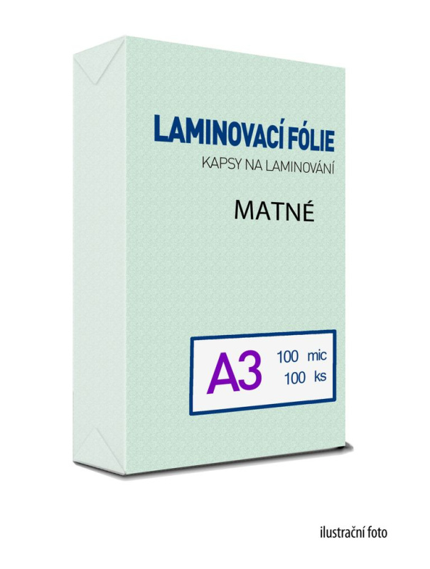 Laminovací fólie - kapsy A3, 100 mic (100 ks) MAT