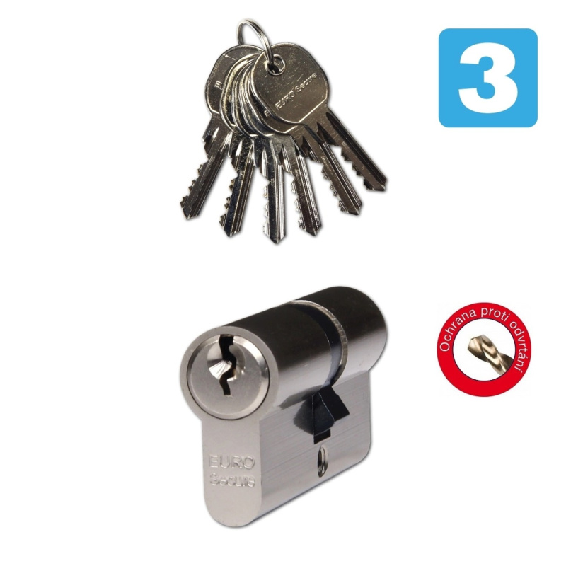 Richter Czech EURO Secure Bezpečnostní vložka 30/35, 6 klíčů, matný nikl