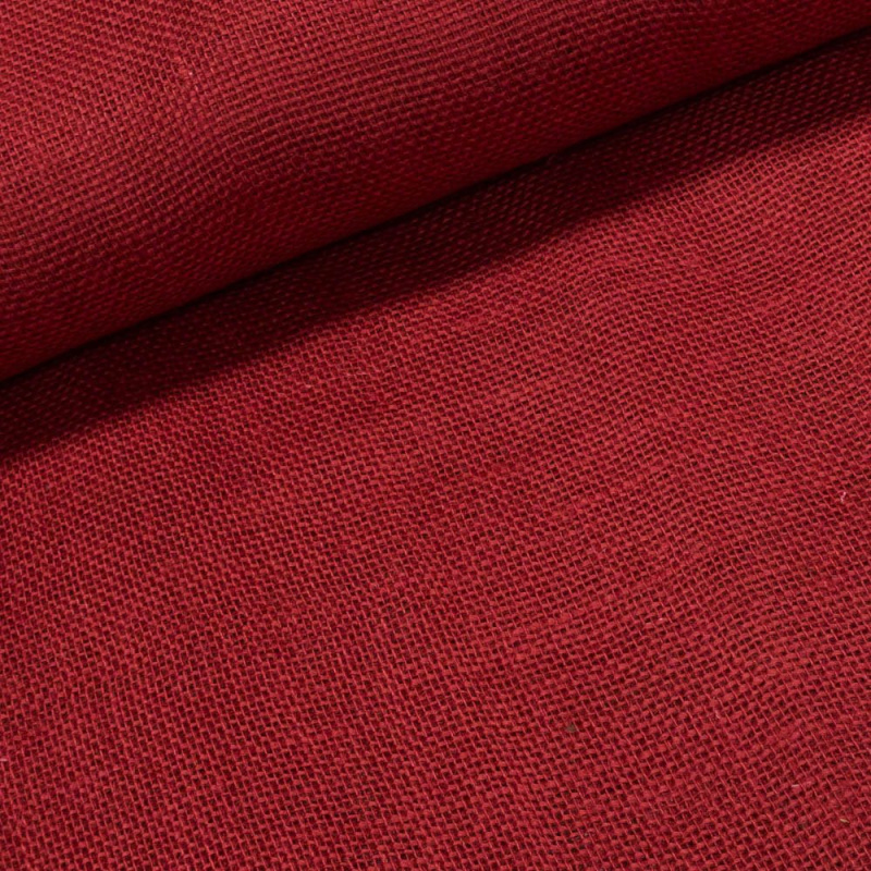 Juta technická (pytlovina), gramáž 211 g/m2, jednobarevná červená, š.130cm (látka v metráži)