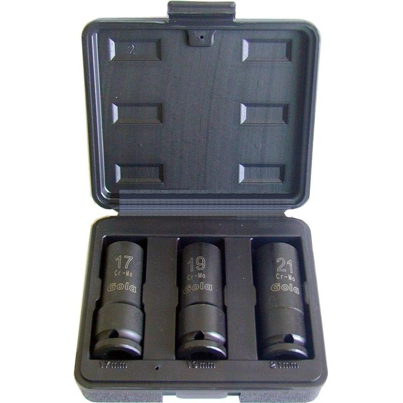 GOLA nářadí Sada 1/2" hlavic prodloužených průmyslových 3-dílná GOLA(125103)