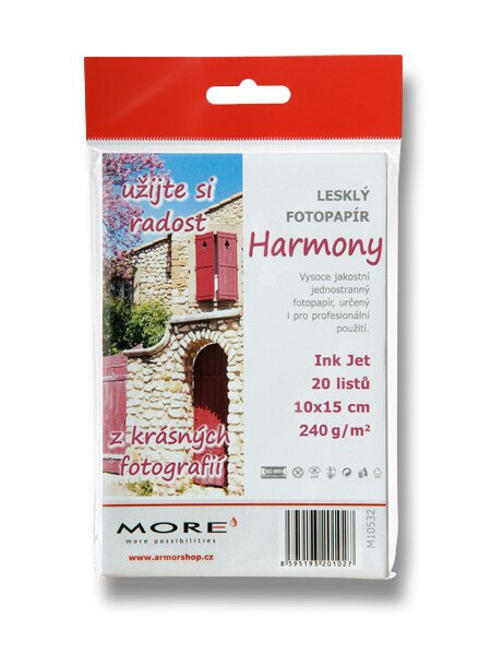 Lesklý fotopapír More Harmony Glossy 10x15 cm, 20 listů, lesklý