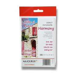 Lesklý fotopapír More Harmony Glossy 10x15 cm, 20 listů, lesklý