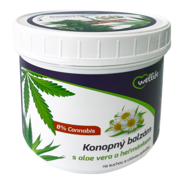 Wellife Konopný balzám s aloe vera a heřmánkem 500 ml