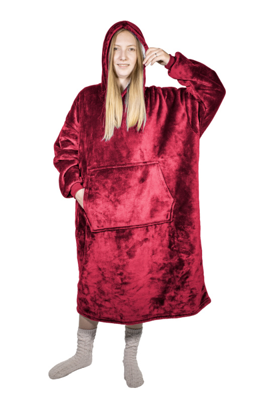 HomeLife Televizní mikina s kapucí HOODIE, S-XXL bordó (š:88cm, v:112cm)-88112K