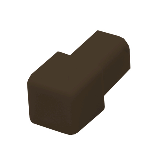 Roh k liště Profil-EU tmavě hnědá, PVC, výška hrany 8 mm, LHROH8H