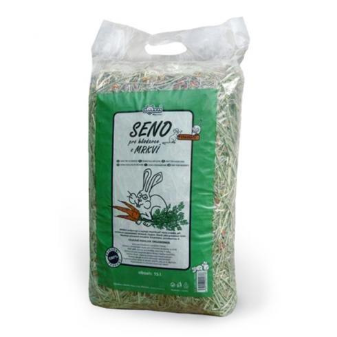 Seno pro hlodavce s příchutí karotky, 6 x 15l