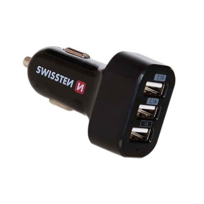 SWISSTEN Nabíječka USB-A 12/24V, 5,2 A, 3x USB-A