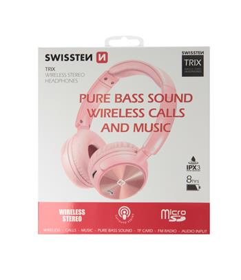 Swissten Trix Bluetooth stereo sluchátka růžová