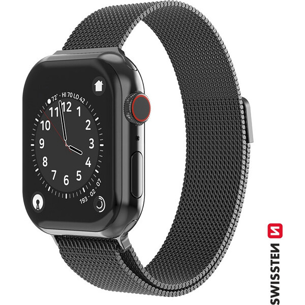 SWISSTEN ŘEMÍNEK PRO APPLE WATCH MILÁNSKÝ TAH 42-44 mm Černá