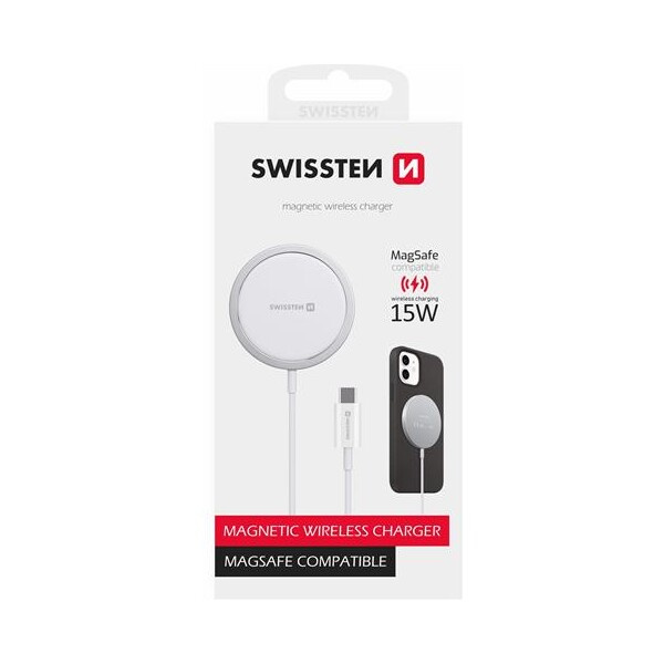 SWISSTEN MagStick WIRELESS NABÍJEČKA PRO APPLE IPHONE (kompatibilní s MagSafe) 8595217479722 Bílá