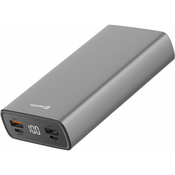 Swissten Aluminum 20000 mAh 20W Power Delivery šedá Šedá