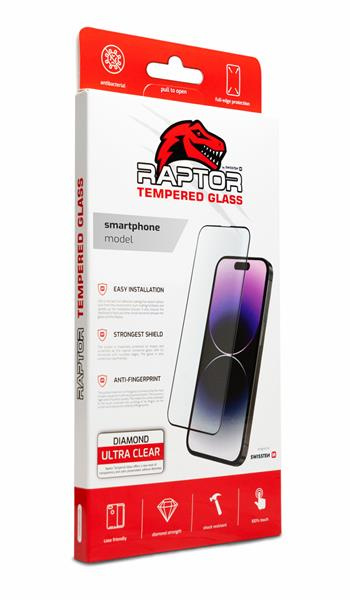 SWISSTEN RAPTOR DIAMOND ULTRA CLEAR 3D TEMPEROVANÉ SKLO APPLE IPHONE 12 MINI ČERNÉ 8595217481596 Černá