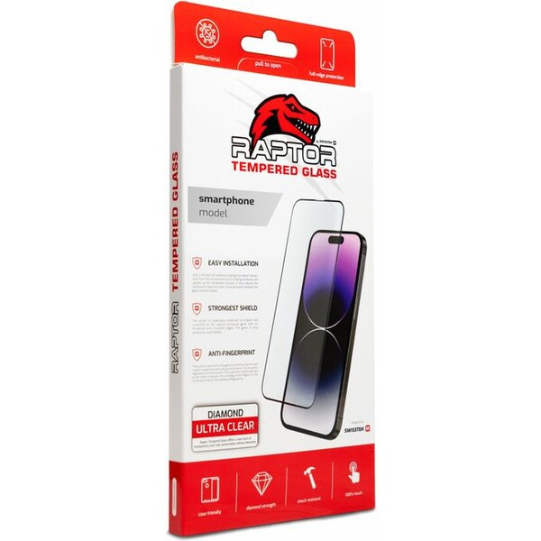 Swissten ochranné tvrzené sklo iPhone 15 Pro Max černé 3D Swissten raptor (84501808) Čirá