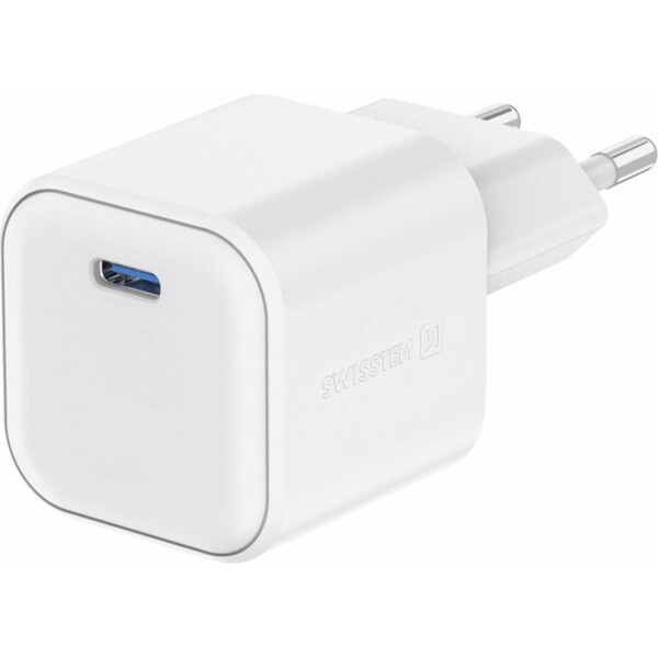 Swissten síťový adaptér GaN 1x USB-C 20W PD bílý