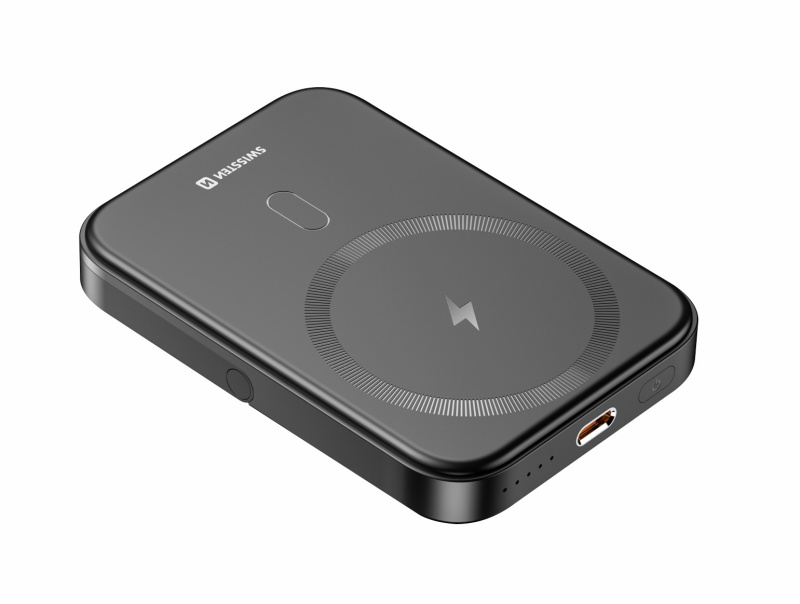 Swissten MagSafe powerbanka 5 000 mAh PD 20W černá