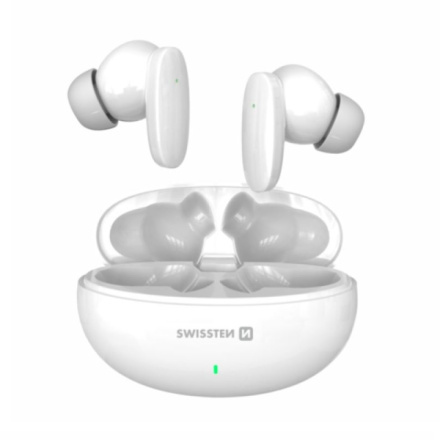 Bezdrátová sluchátka Swissten Sonic TWS – Bluetooth 5.3, bílá