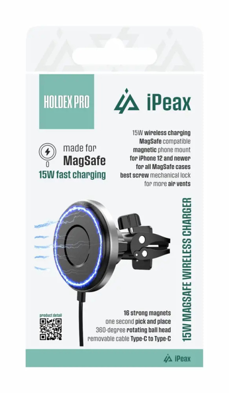 DRŽÁK DO AUTA S BEZDRÁT. NABÍJENÍ HOLDEX PRO ČERNÝ