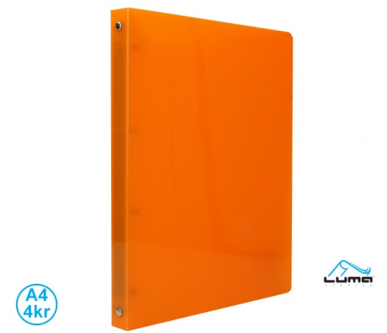 Pořadač LUMA A4 diagonální 4 kroužkový oranžový LUMA trading s.r.o.