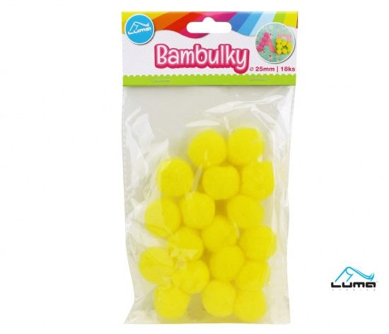 Bambulky žluté, 18ks 25mm LUMA LUMA trading s.r.o.