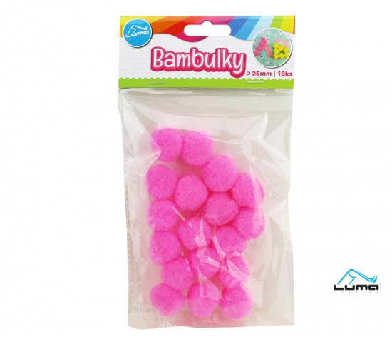 Bambulky růžové, 18ks 25mm LUMA LUMA trading s.r.o.