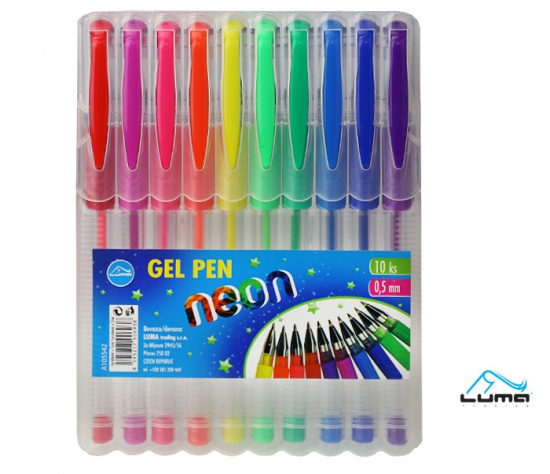 Gelové pero 10 barev NEON, LUMA LUMA trading s.r.o.