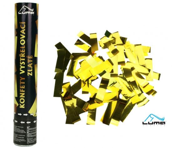 Konfety vystřelovací 30cm fóliové zlaté LUMA LUMA trading s.r.o.