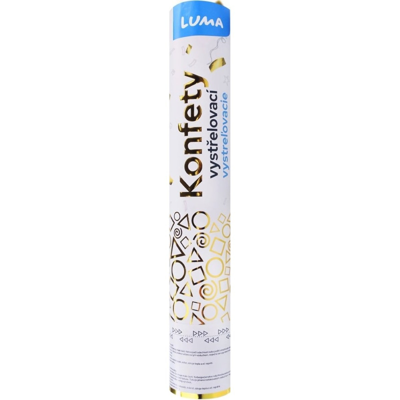 Konfety vystřelovací 30cm fóliové zlaté LUMA LUMA trading s.r.o.
